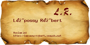 Lápossy Róbert névjegykártya